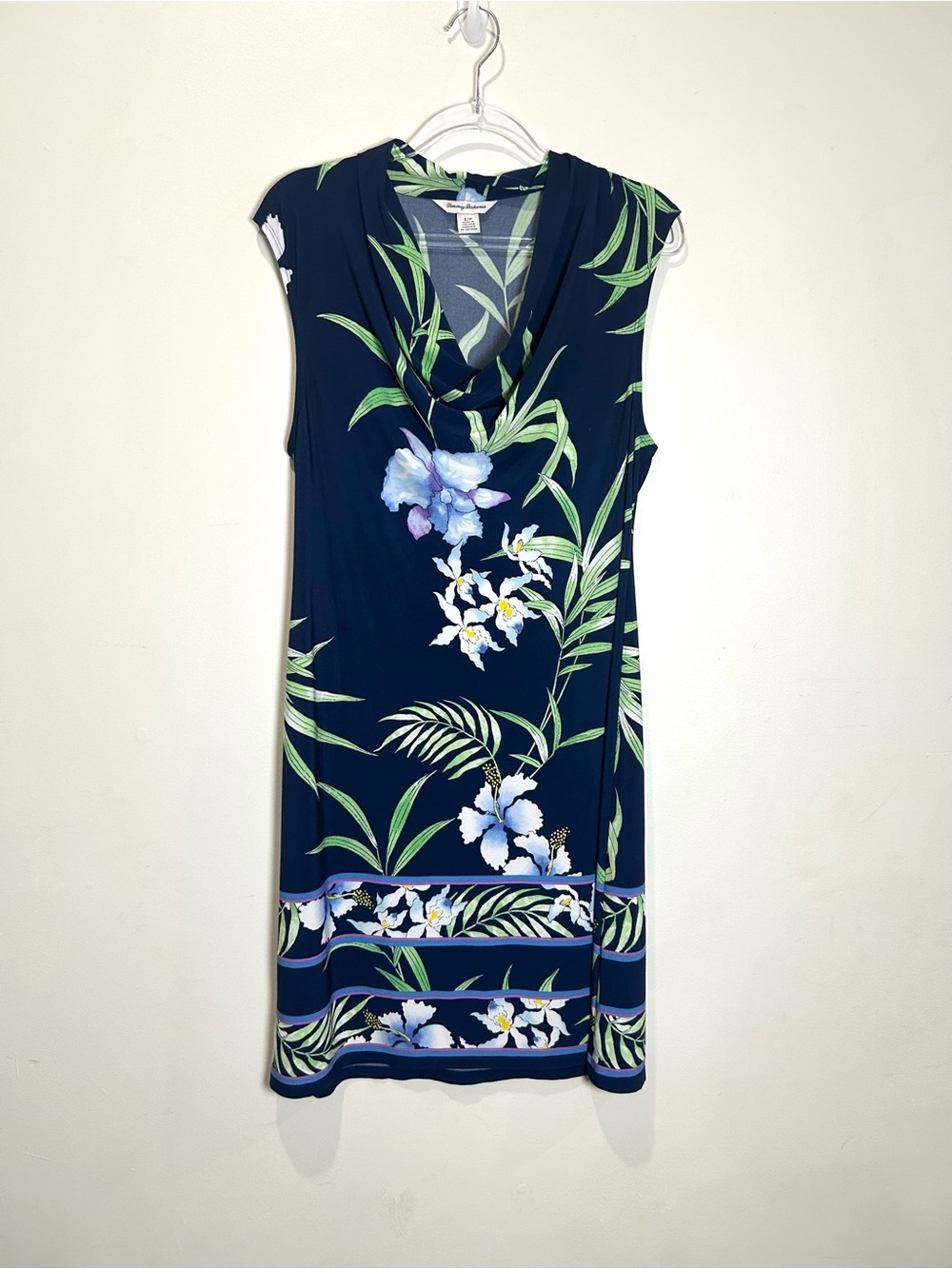Tommy Bahama Dress Floral Acqua Dei Fiore Women Sz S Tropical Botanical Stretch - Picture 2 of 12